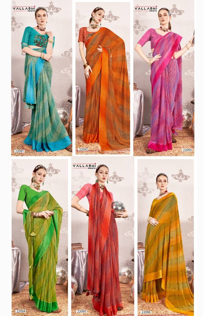 Subhlaxmi Vol 6 Vallabhi Georgette Daily Wear Sarees Wholesale Shop In Surat
